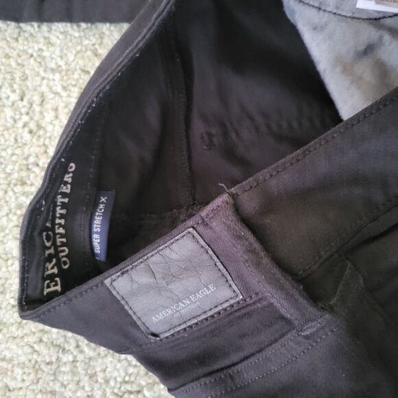 American Eagle Size 2 Jegging Super Stretch‎ X Jeans Medium Black Distressed - Picture 3 of 11